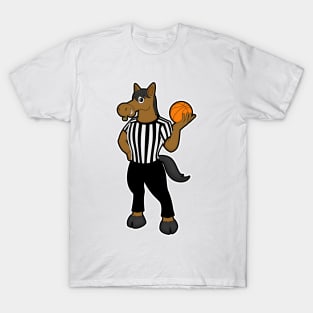 Horse as Referee with Basketball & Whistle T-Shirt